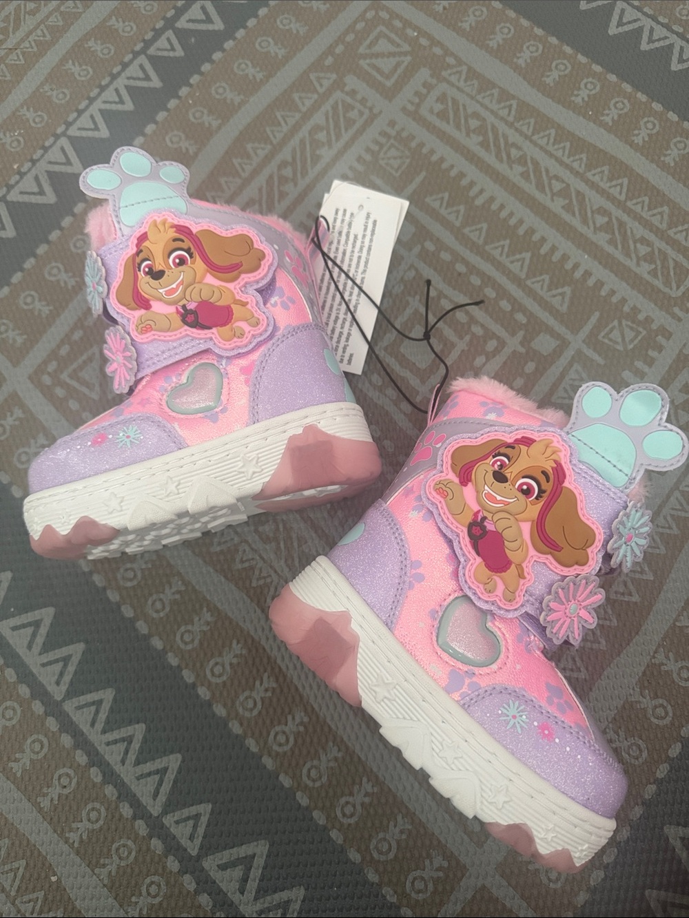 Paw Patrol Girls Pink Purple Light Blue Skye Winter Rain & Snow Boots
